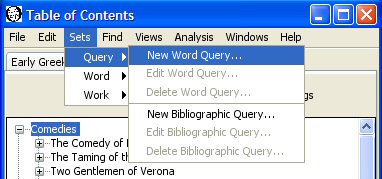 New word query menu